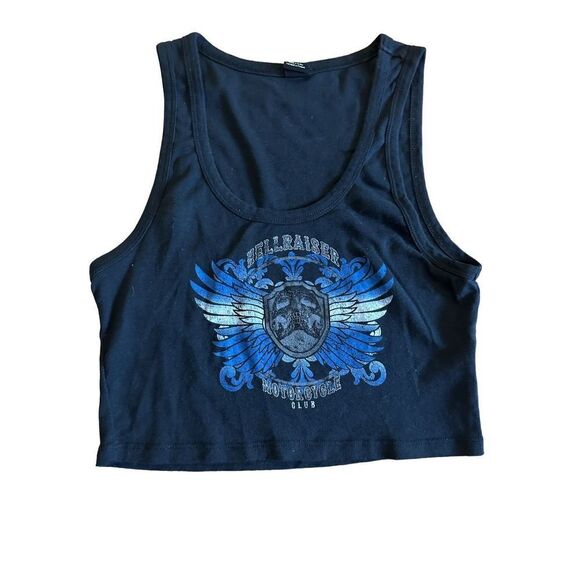 Urban Outfitters Good Luck Scoop Neck Vest sz large “hellraiser motorcycle” - Picture 3 of 8